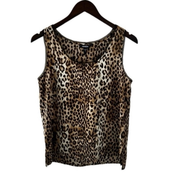 Express Leopard Print Scoop Neck Tank Top Size Small - Picture 2 of 8